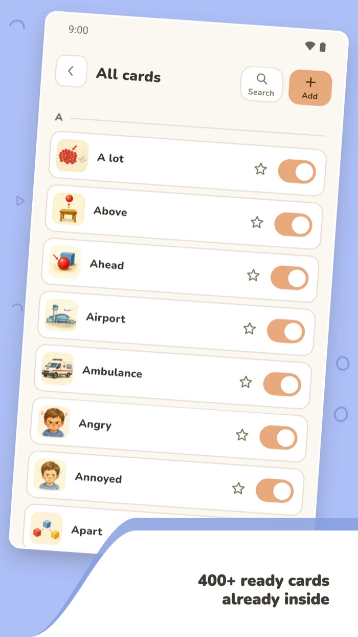 Ready-made library: more than 400 cards